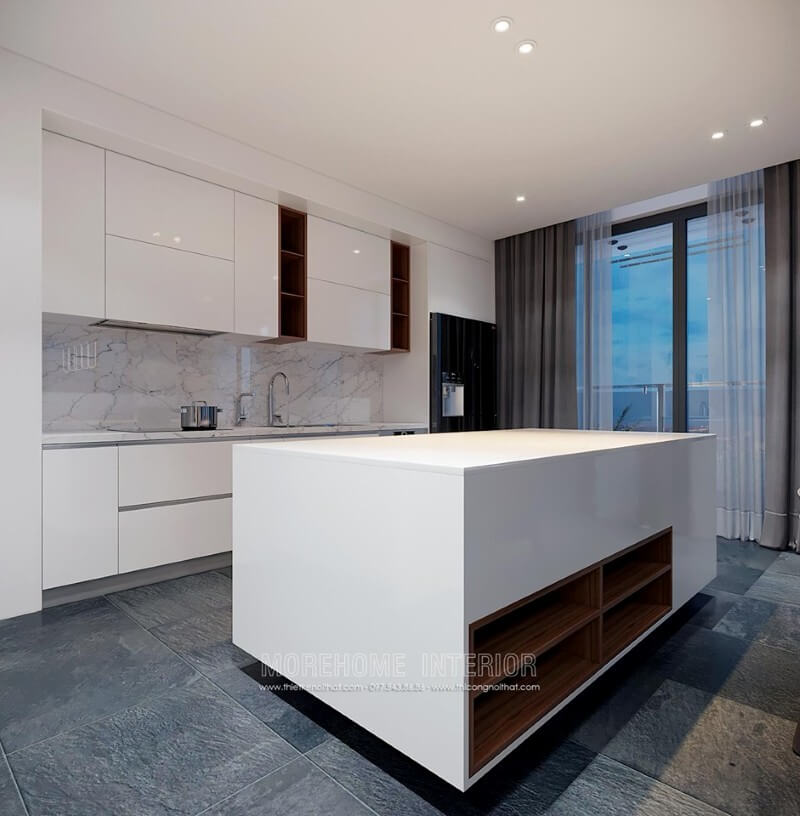 Ấn tượng và lạ mắt với mẫu thiết kế nội thất phòng bếp chung cư hiện đại Thiết kế phòng bếp, tủ bếp đẹp