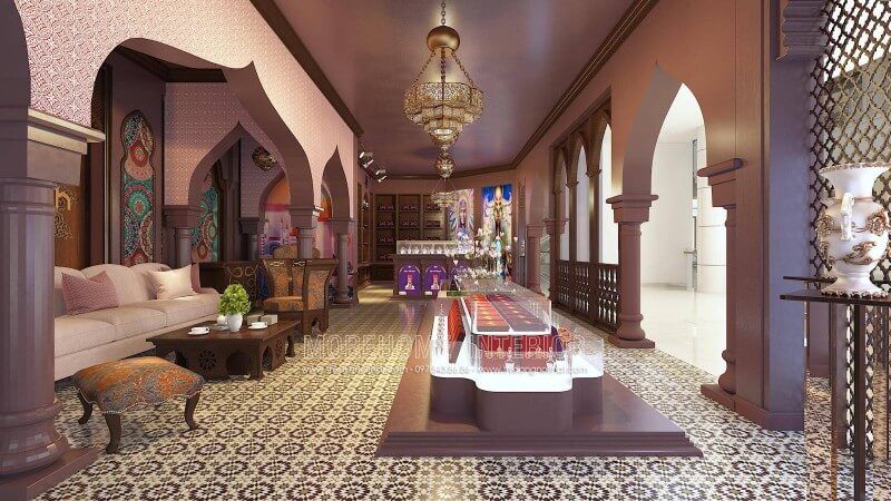 Thiết kế nội thất showroom Saffron Nguyễn Chí Thanh độc đáo theo phong cách Iran - Địa Trung Hải